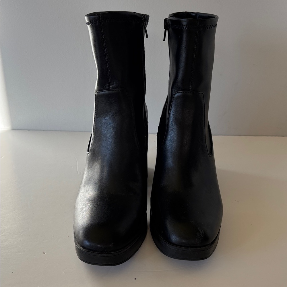 Mix No. 6 Women’s Black Heeled Boots Size 8.5 Vegan Leather - Picture 4 of 13